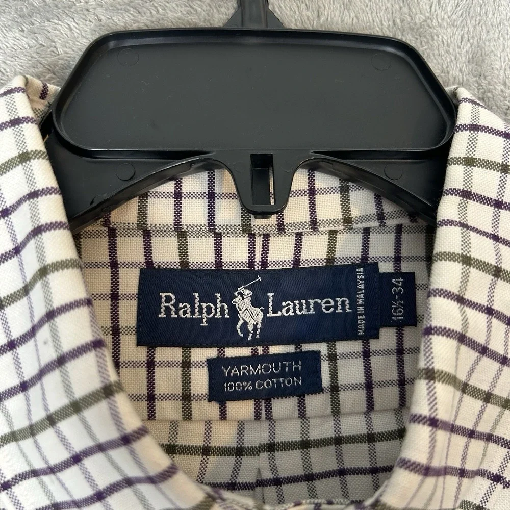 Polo Ralph Lauren‎ Yarmouth Long Sleeve Button Shirt Plaid Sz 16-33 Large *NICE*